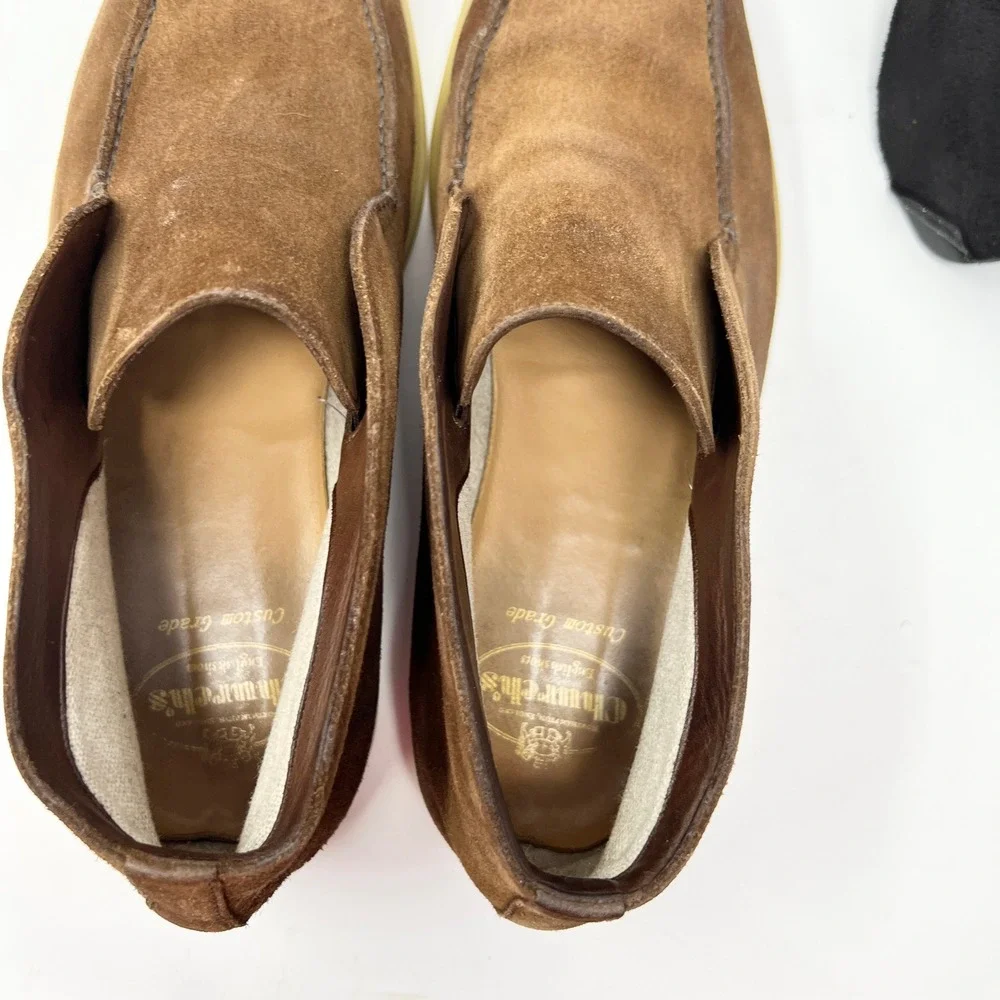 Church's Girvan Men's Brown Suede Slip On Ankle Boots Approx Size 9 Italy